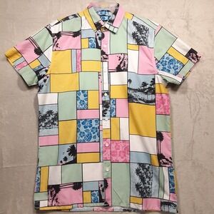 Red Ape Mens S/S Hawaiian Floral Print Button Shirt Sz.M/Multicolor/Retro/Beach